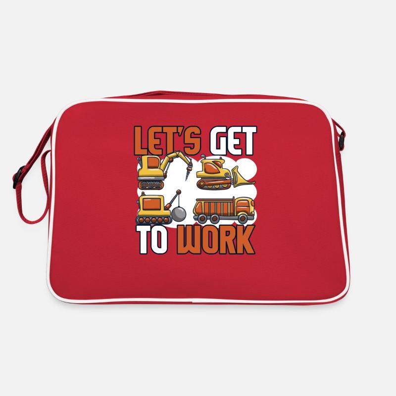 Bagger Baustelle Bauarbeiterin Mädchen I Geschenk Retro Tasche