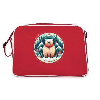 Ours mignon dans l’ornement, ours d’amour - Sac Retro - rouge/blanc - Dos