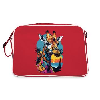Safari urbain à Miami: girafe colorée - Sac Retro - rouge/blanc - Dos