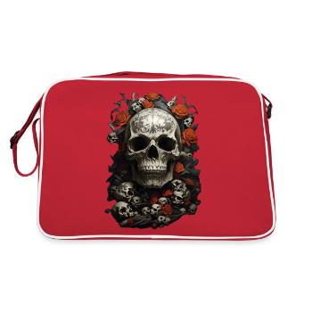 Dark Romance: Skulls and Roses - Retro Bag - red/white - Back