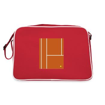 Tennis court Minimalist Design Tennis player - Retro Bag - red/white - Back