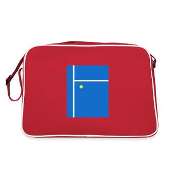 Minimalist Tennis Illustration Tennis Court Trainer - Retro Bag - red/white - Back