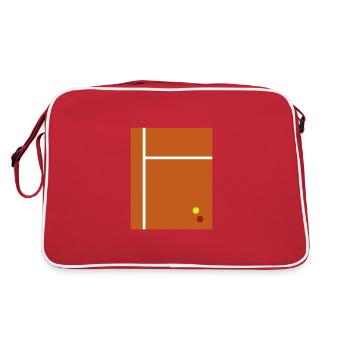 Tennis Illustration 2D Flat Minimalism Design - Retro Bag - red/white - Back