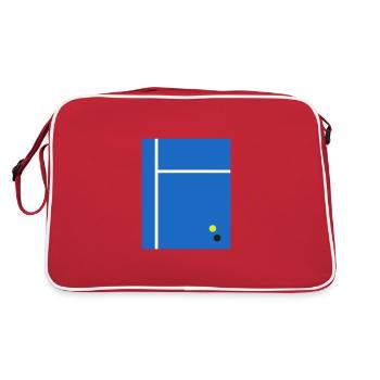 Tennis Illustration 2D Minimalism Tennis Court - Retro Bag - red/white - Back