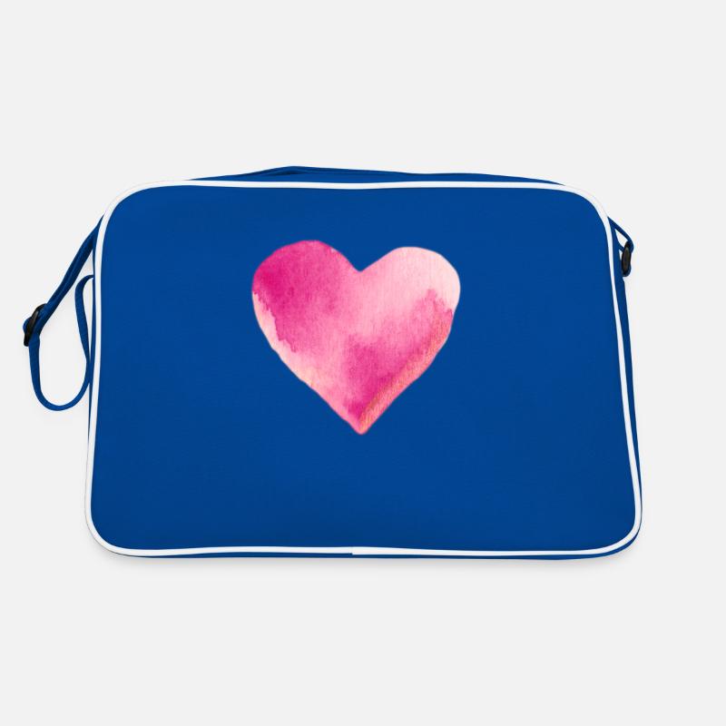 Idée cadeau à l’aquarelle Pink Heart Sac Retro
