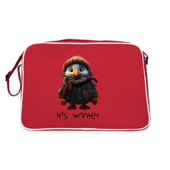 It's winter - Retro Bag - red/white - Back