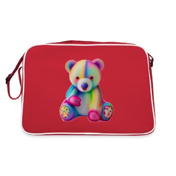 Multicolored teddy bear - Retro Bag - red/white - Back