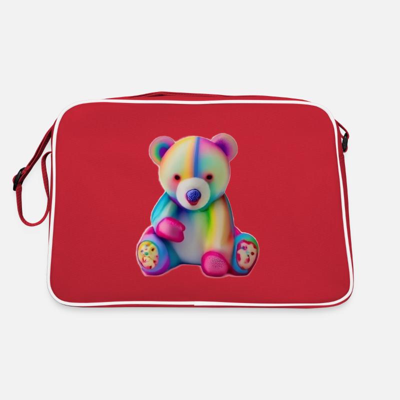 Mehrfarbiger Teddybär Retro Tasche