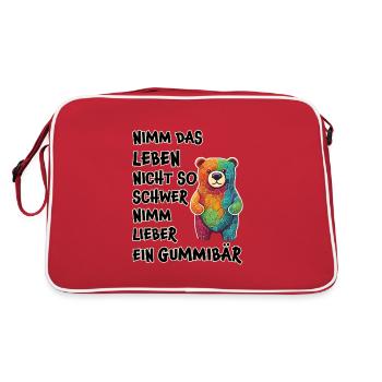 Don't take life so hard, gummy bear - Retro Bag - red/white - Back