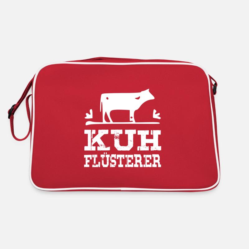 Kuh Flüsterer - weiss Retro Tasche