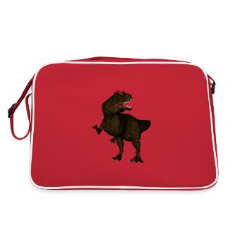 Allosaurus Dino - Retro Tasche - Rot/Weiß - Hinten