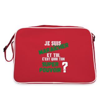 Je suis maraîcher et toi c'est quoi ton super ... - Sac Retro - rouge/blanc - Dos