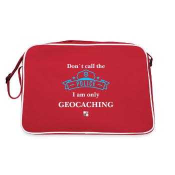 Don't call the police, I'm just geocaching - Retro Bag - red/white - Back