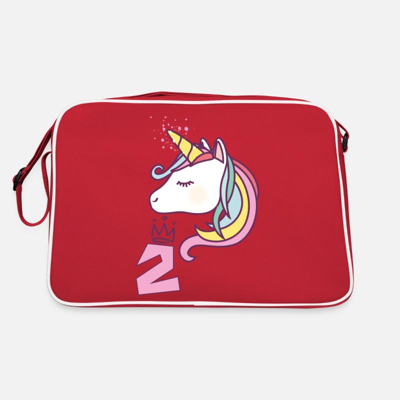 Geburtstagskind Prinzessin Einhorn 2 Jahre Geschenk Retro Tasche