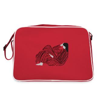 Minimalist design in black and white - Retro Bag - red/white - Back