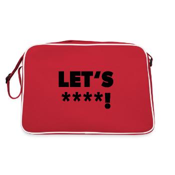 "Lets ****!" in black - Retro Bag - red/white - Back