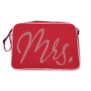 Mrs. Matching Couple Engagement Wedding Honeymoon - Retro Bag - red/white - Back