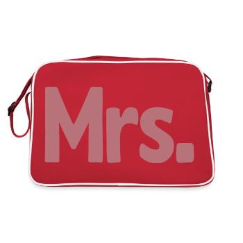 Mrs. Matching Couple Engagement Wedding Honeymoon - Retro Bag - red/white - Back