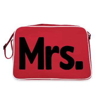Mrs. Matching Couple Engagement Wedding Honeymoon - Retro Bag - red/white - Back