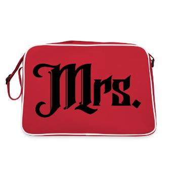Mrs. Matching Couple Engagement Wedding Honeymoon - Retro Bag - red/white - Back
