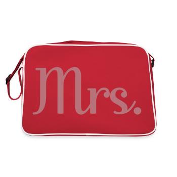 Mrs. Matching Couple Engagement Wedding Honeymoon - Retro Bag - red/white - Back