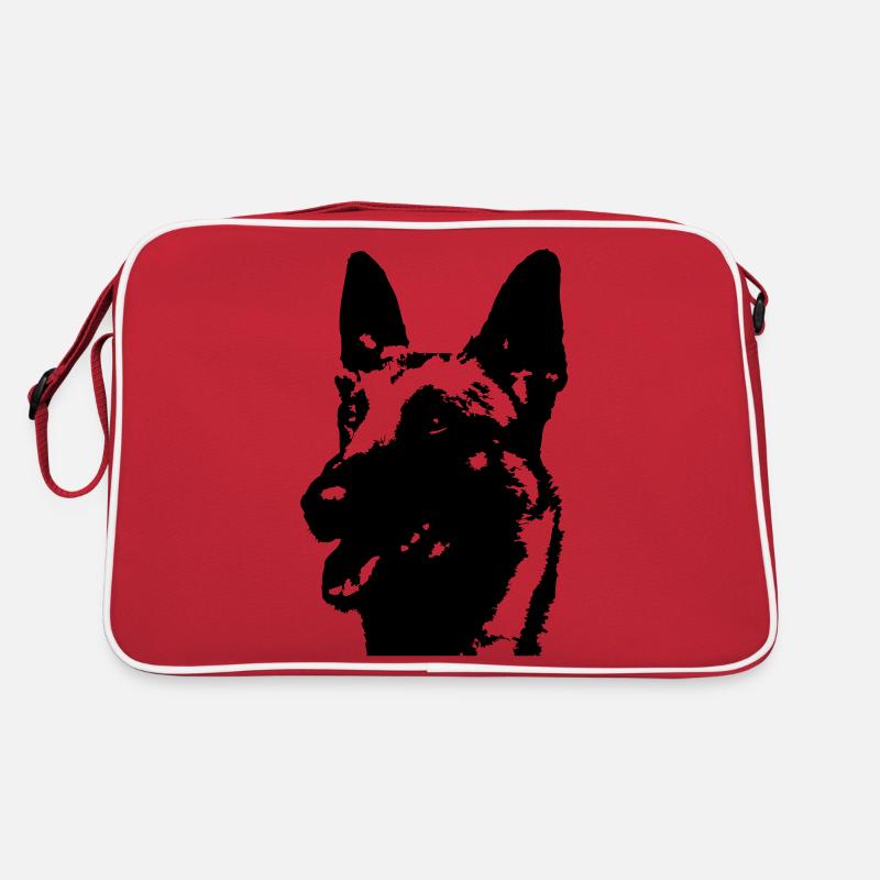 Malinois - Retro Tasche - Rot/Weiß