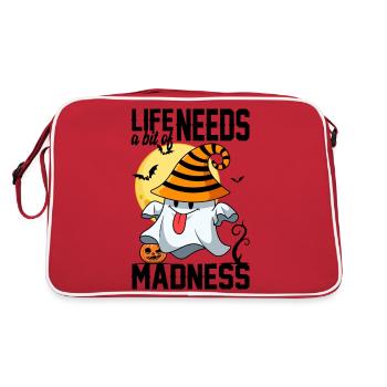 Life Needs A Bit Of Madness - Retro Bag - red/white - Back