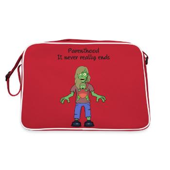 Parenthood it never really ends - Retro Bag - red/white - Back