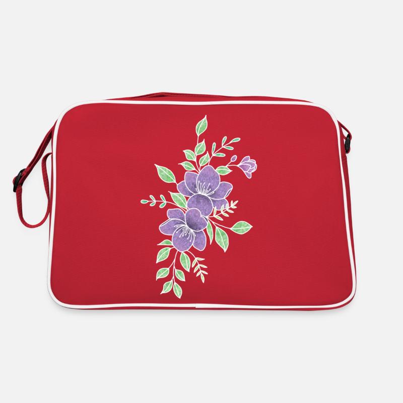 Lila Blume Retro Tasche