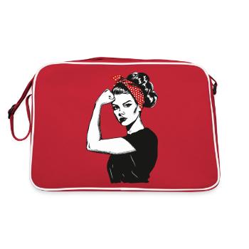 Girl Power Girl Power Grl Pwr Femme Fille Rétro - Sac Retro - rouge/blanc - Dos