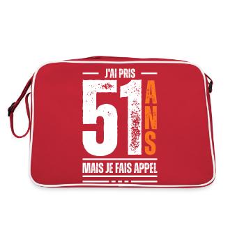 j'ai 51 ans / t-shirt 51 ans / cadeau 51 ans - Sac Retro - rouge/blanc - Dos