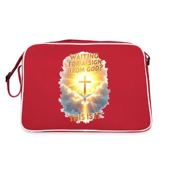Zeichen von Gott - Retro Tasche - Rot/Weiß - Hinten