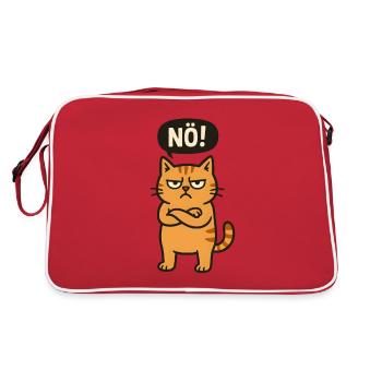 Drôle de chat avec un dicton effronté Non - Sac Retro - rouge/blanc - Dos