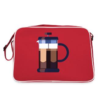 Café Frenchpress Cappuccino Latte Art - Sac Retro - rouge/blanc - Dos