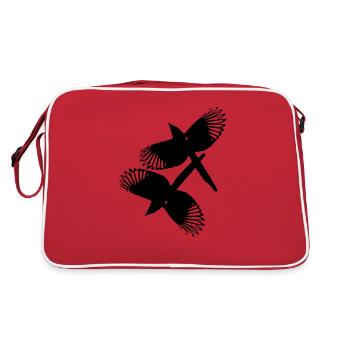 Magpie birds - Retro Bag - red/white - Back