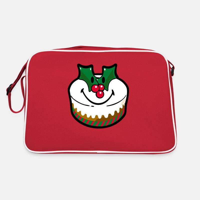 Smiley Cake Christmas - Retro Tasche - Rot/Weiß