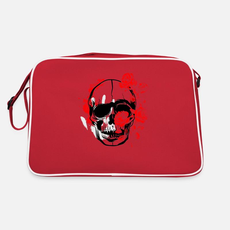 Rosen und Schädel Retro Tasche