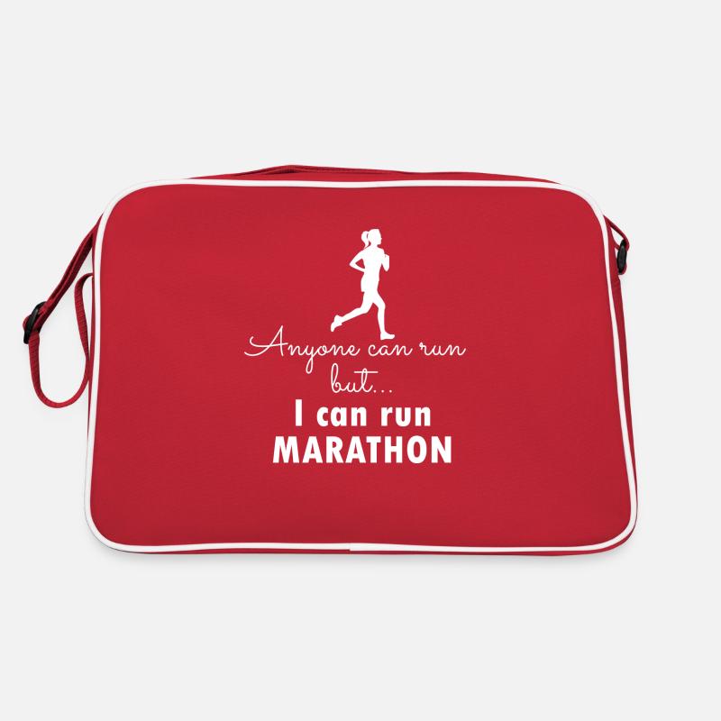 Marathon Running - Retro Tasche - Rot/Weiß