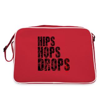 hips hops drops black - Retro Tasche - Rot/Weiß - Hinten