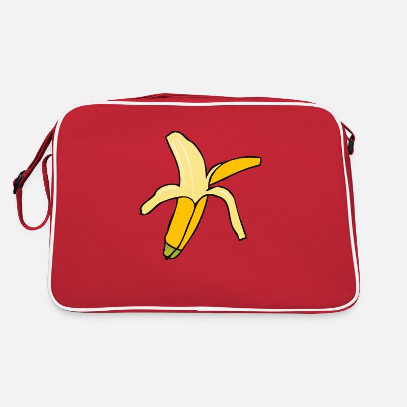 Banane - Retro Tasche - Rot/Weiß