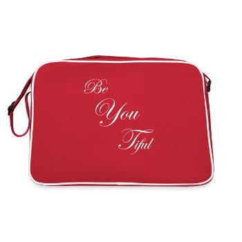 Be You Tiful - Du bist wunderschön - Retro Tasche - Rot/Weiß - Hinten