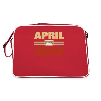 19. Geburtstag April Jahrgang 2004 Geschenkidee - Retro Tasche - Rot/Weiß - Hinten