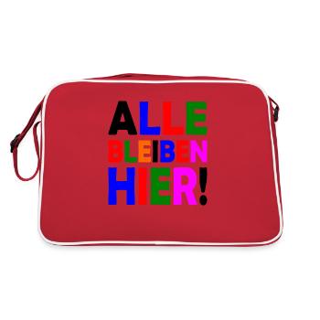 Alle bleiben hier - Retro Tasche - Rot/Weiß - Hinten