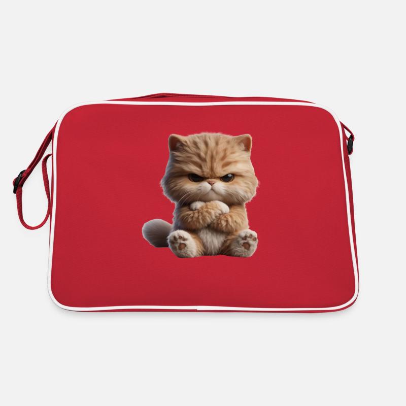 Katze grimmig 1 Retro Tasche