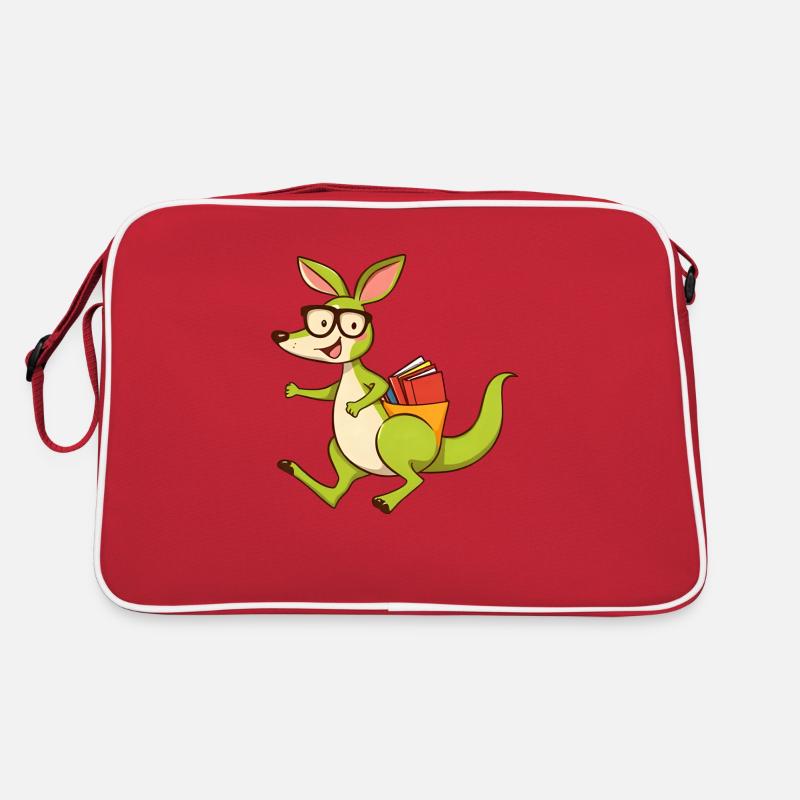 Süßes Känguru-Lesebuch mit Brille Retro Tasche