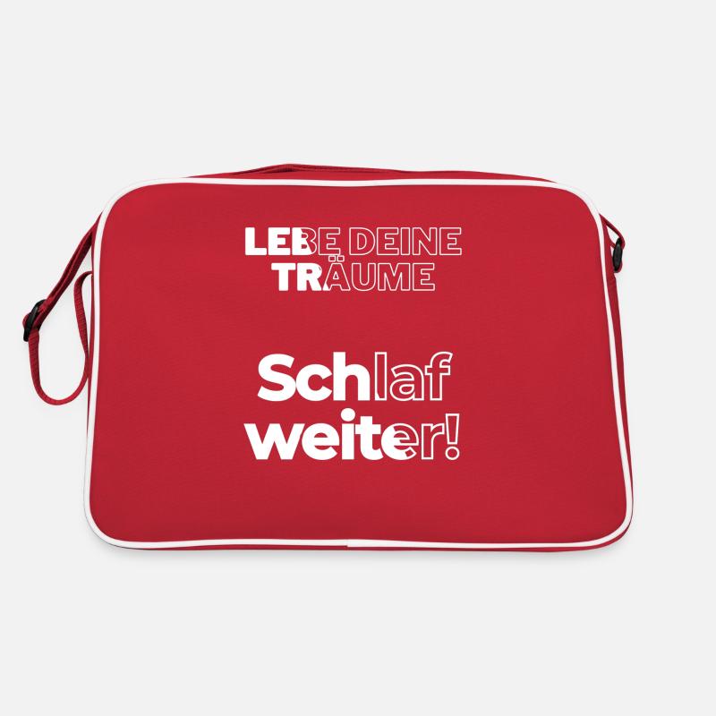 Schlaf Weiter - Retro Tasche - Rot/Weiß