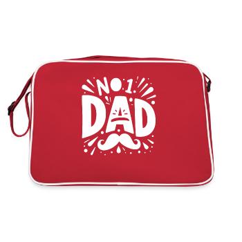 No 1 Dad - Retro Bag - red/white - Back