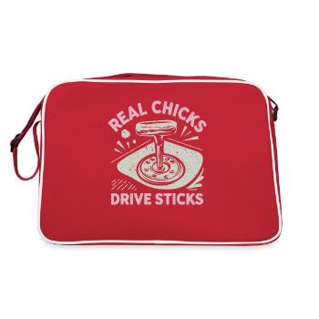 Stylish statement for female drivers - Retro Bag - red/white - Back