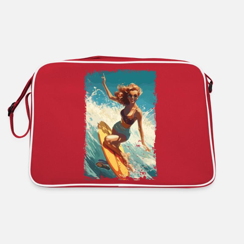 Retro Beach Babe - Surf Comic Design Retro Tasche