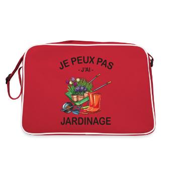 Je Peux Pas J'ai Jardinage - Sac Retro - rouge/blanc - Dos
